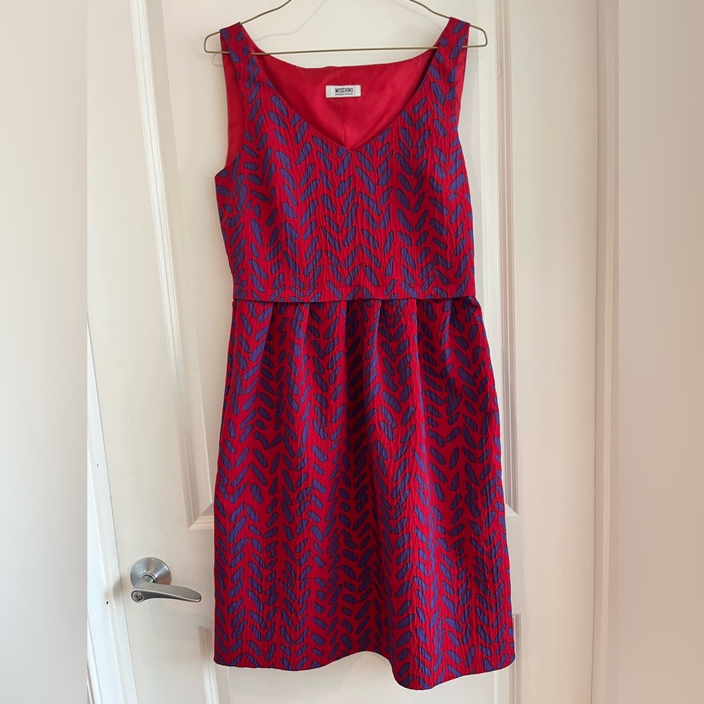 Moschino Cheap and Chic Red and Blue A-Line Dress, NEW, size 8